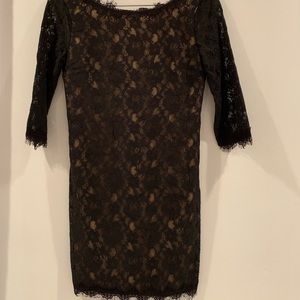 Black lace overlay dress